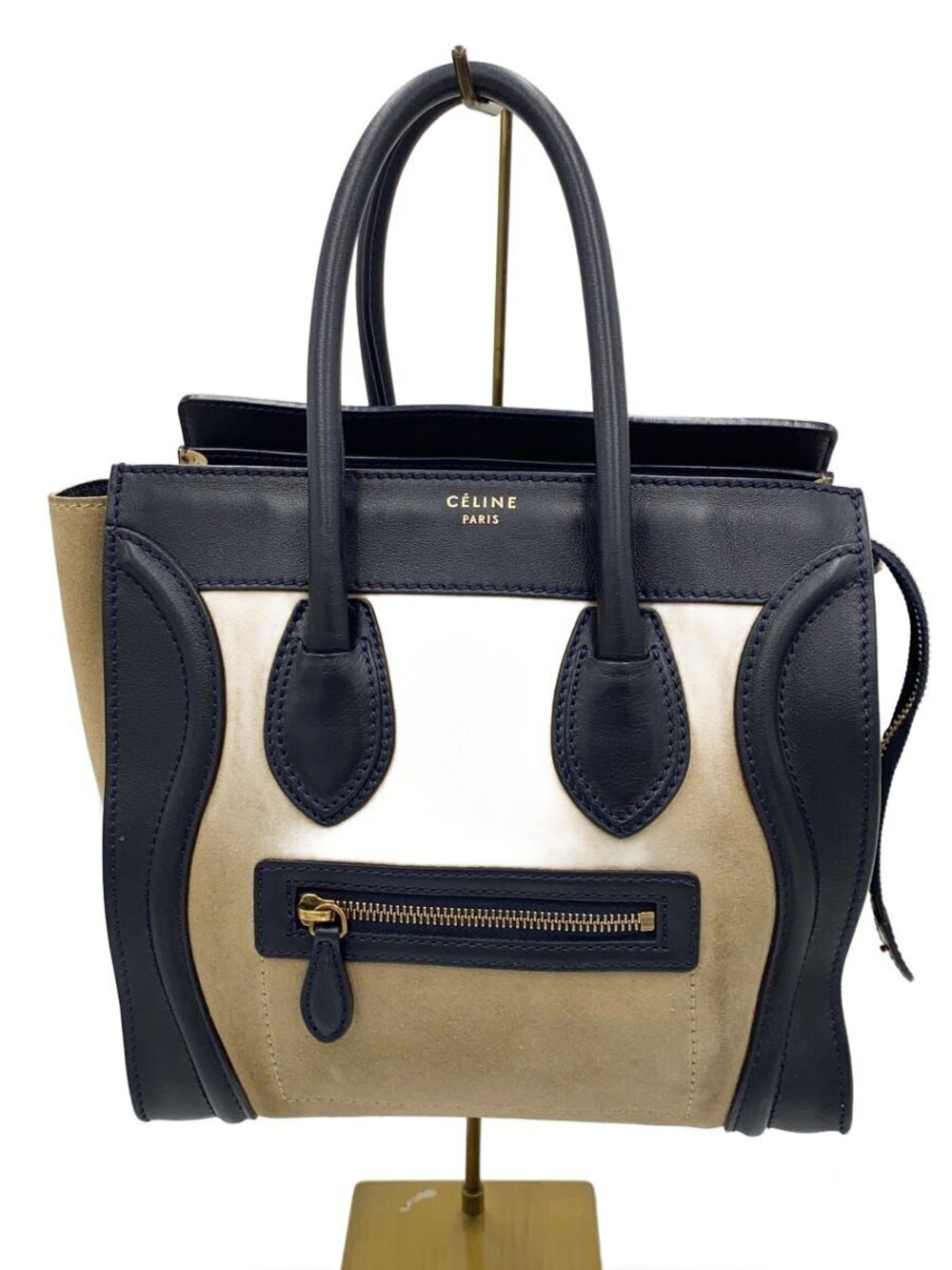 Celine Handbag Suede Beige Tan Luggage Shopper